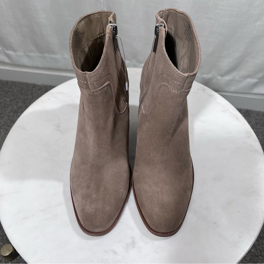 Lucky Brand NEW Waltz Suede Wedge Tan Taupe Ankle Bootie Boots Size 7.5